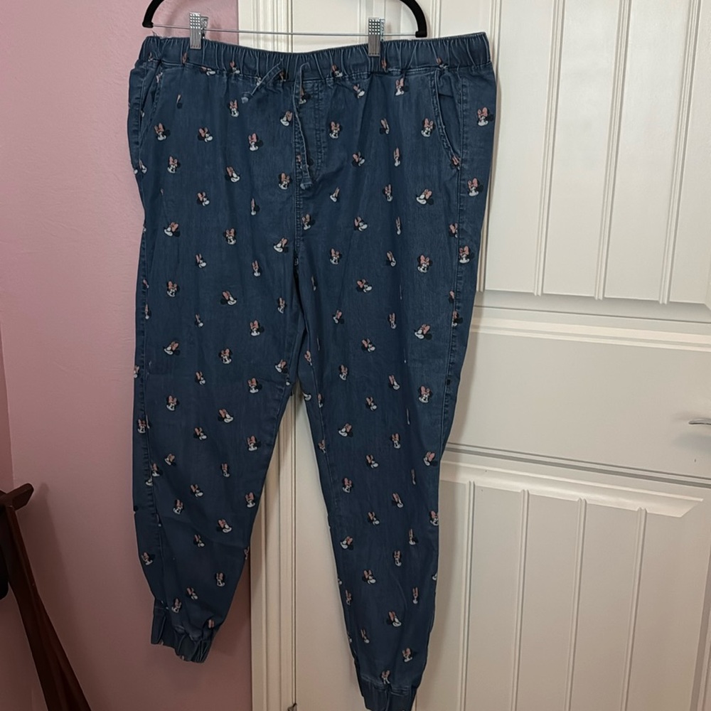 Disney denim joggers. Minnie Mouse